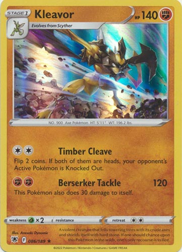 Pokemon Card - S&S: Astral Radiance 086/189 - KLEAVOR (holo-foil):  BBToyStore.com - Toys, Plush, Trading Cards, Action Figures & Games online  retail store shop sale