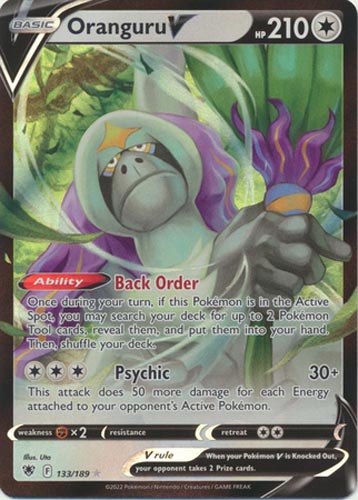 Pokemon Card - S&S: Astral Radiance 133/189 - ORANGURU V (holo-foil)