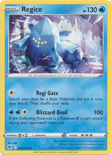 Pokemon Card - S&S: Astral Radiance 037/189 - REGICE (rare)