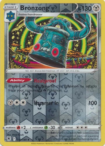 Pokemon Card - S&S: Astral Radiance 112/189 - BRONZONG (reverse holo):  BBToyStore.com - Toys, Plush, Trading Cards, Action Figures & Games online  retail store shop sale