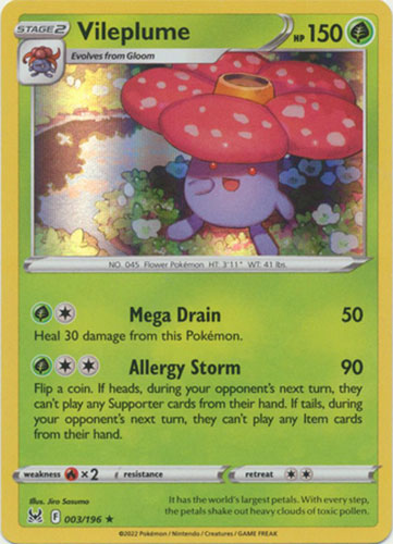 vileplume holographic pokemon card Vileplume 3/94 Rare | Phantasmal Flames main image 0