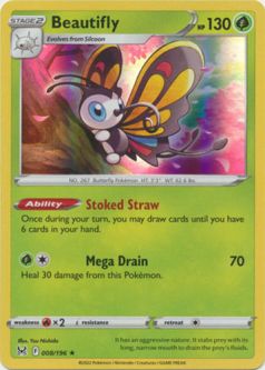 Pokemon Card - S&S: Lost Origin 008/196 - BEAUTIFLY (holo-foil)