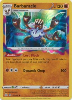 Pokemon Card - S&S: Lost Origin 107/196 - BARBARACLE (holo-foil)