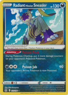Pokemon Card - S&S: Lost Origin 123/196 - RADIANT HISUIAN SNEASLER (radiant rare)