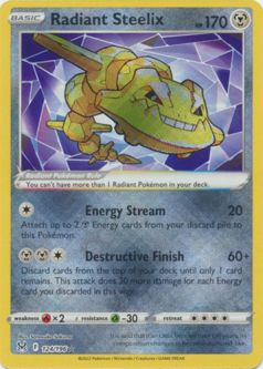 Pokemon Card - S&S: Lost Origin 124/196 - RADIANT STEELIX (radiant rare)