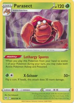 Pokemon Card - S&S: Lost Origin 005/196 - PARASECT (rare)
