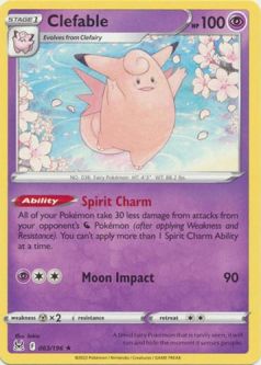 Pokemon Card - S&S: Lost Origin 063/196 - CLEFABLE (rare)