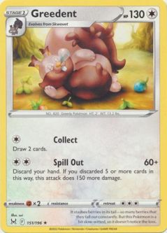 Pokemon Card - S&S: Lost Origin 151/196 - GREEDENT (rare)