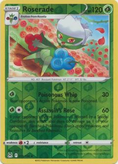 Pokemon Card - S&S: Lost Origin 015/196 - ROSERADE (reverse holo)