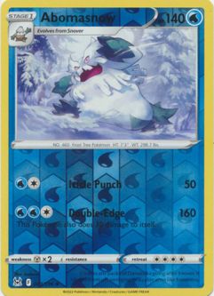 Pokemon Card - S&S: Lost Origin 043/196 - ABOMASNOW (reverse holo)