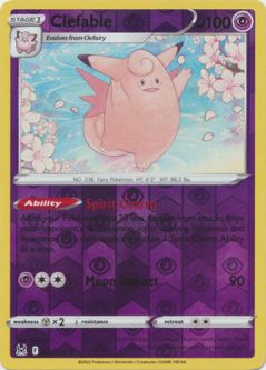 Pokemon Card - S&S: Lost Origin 063/196 - CLEFABLE (reverse holo)