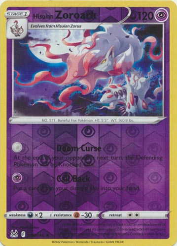 Pokemon Card - S&S: Lost Origin 076/196 - HISUIAN ZOROARK (reverse holo)