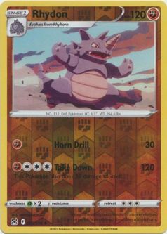 Pokemon Card - S&S: Lost Origin 090/196 - RHYDON (reverse holo)