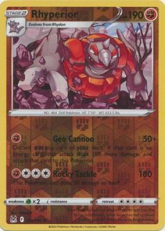 Pokemon Card - S&S: Lost Origin 091/196 - RHYPERIOR (reverse holo)