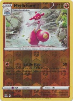 Pokemon Card - S&S: Lost Origin 100/196 - MEDICHAM (reverse holo)