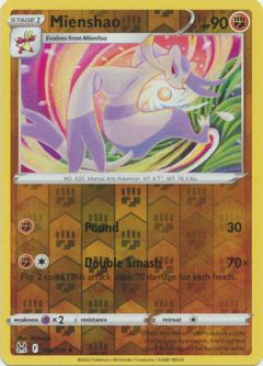 Pokemon Card - S&S: Lost Origin 104/196 - MIENSHAO (reverse holo)