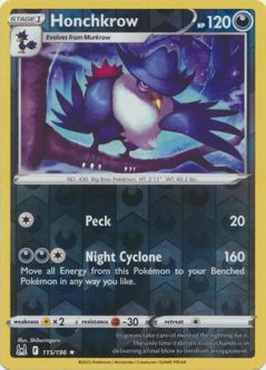 Pokemon Card - S&S: Lost Origin 115/196 - HONCHKROW (reverse holo)