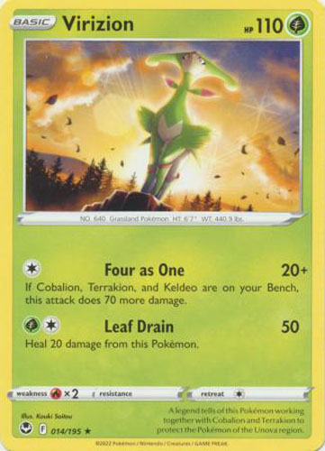 Pokemon Card - S&S: Silver Tempest 014/195 - VIRIZION (rare):  BBToyStore.com - Toys, Plush, Trading Cards, Action Figures & Games online  retail store shop sale