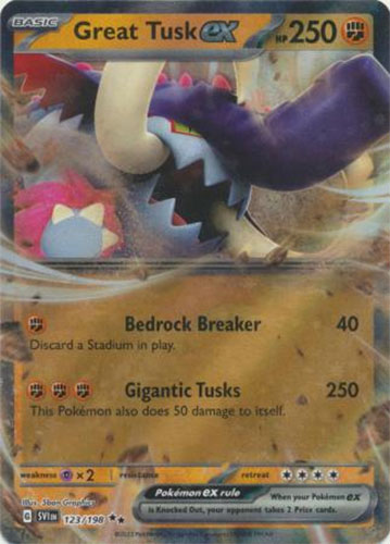 Pokemon Card - Scarlet & Violet 123/198 - GREAT TUSK EX (holo-foil)