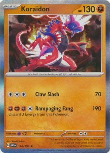 koraidon pokemon card holo (124/198) Holographic [Fighting][Fighting][Fighting][Colorless] Pokemon TCG - Koraidon ex