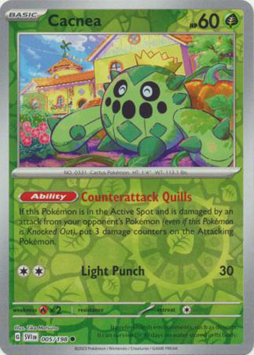 Pokemon Card - Scarlet & Violet 005/198 - CACNEA (reverse holo):  BBToyStore.com - Toys, Plush, Trading Cards, Action Figures & Games online  retail store shop sale