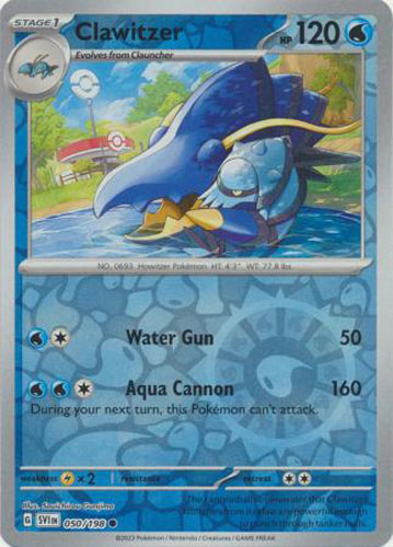 Pokemon Card - Scarlet & Violet 050/198 - CLAWITZER (reverse holo)