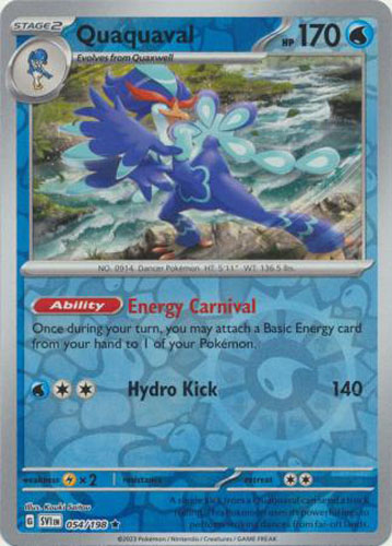 Pokemon Card - Scarlet & Violet 054/198 - QUAQUAVAL (reverse holo
