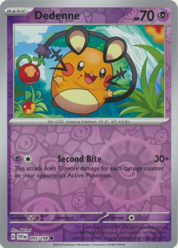 Pokemon Card - Scarlet & Violet 095/198 - DEDENNE (reverse