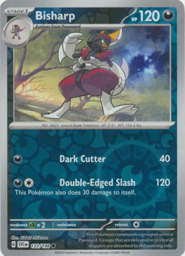 Pokemon Card - Scarlet & Violet 133/198 - BISHARP (reverse holo)