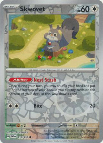 Pokemon Card - Scarlet & Violet 151/198 - SKWOVET (reverse holo):  BBToyStore.com - Toys, Plush, Trading Cards, Action Figures & Games online  retail store shop sale