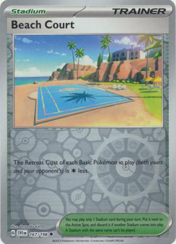 Pokemon Card - Scarlet & Violet 167/198 - BEACH COURT (reverse holo)