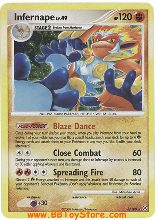 Pokemon Card - Stormfront 3/100 - INFERNAPE Lv.49 (holo ...