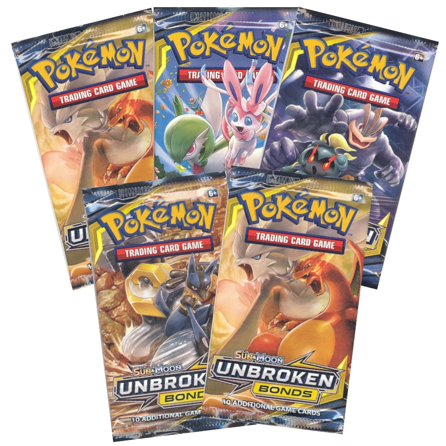 Pokemon Cards - Sun & Moon Unbroken Bonds - Booster Packs (5 Pack Lot)