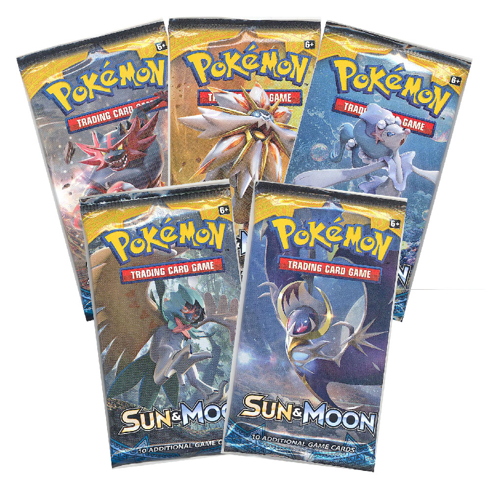 Pokemon Cards - Sun & Moon - Booster Packs (5 Pack Lot)