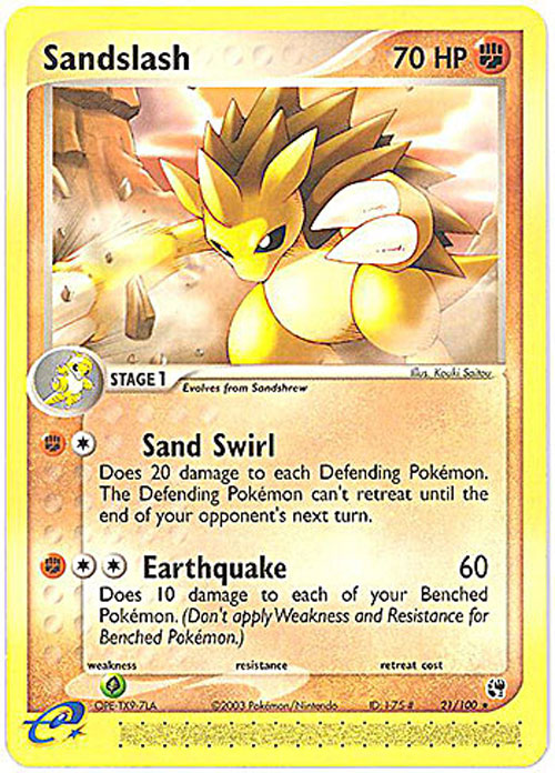 Pokemon Card Sandstorm 21/100 SANDSLASH (rare)