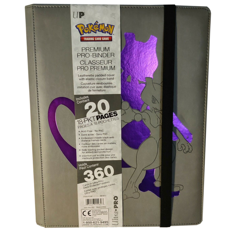 Ultra Pro Pokemon TCG - 9-Pocket PREMIUM PRO Binder - MEWTWO (Holds 360 Cards - Leatherette Cover)