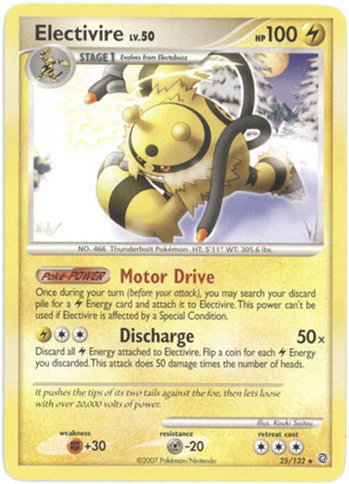 Pokemon Card - D&P: Secret Wonders 25/132 - ELECTIVIRE Lv.50 (rare)