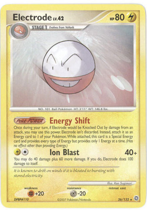 Pokemon Card - D&P: Secret Wonders 26/132 - ELECTRODE Lv.42 (rare):  BBToyStore.com - Toys, Plush, Trading Cards, Action Figures & Games online  retail store shop sale