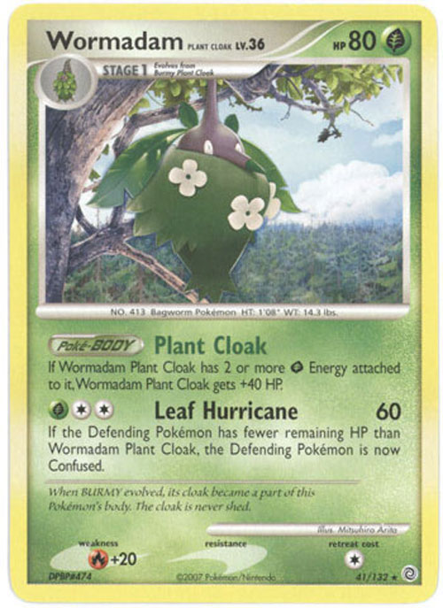 Pokemon Diamond & Pearl Secret Wonders Rare Wormadam Plant Cloak #41