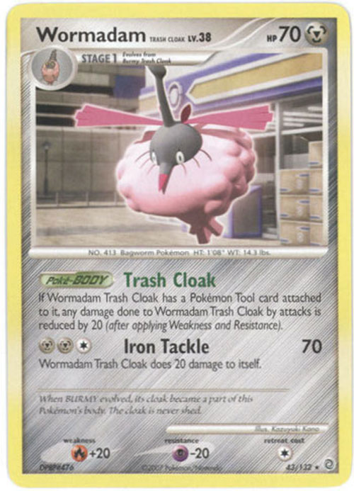 Pokemon Card - D&P: Secret Wonders 43/132 - WORMADAM (Trash Cloak) Lv.38 (rare)