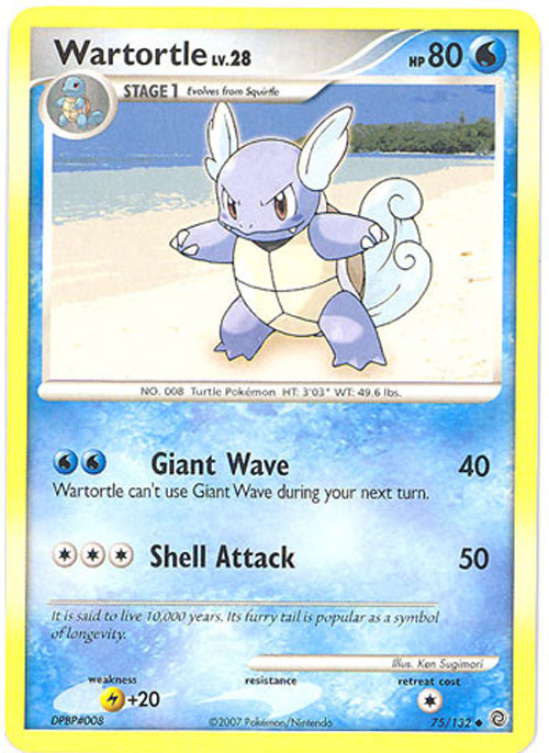 Pokemon Card - D&P: Secret Wonders 75/132 - WARTORTLE Lv.28 (uncommon)