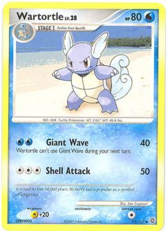 Pokemon Card - D&P: Secret Wonders 75/132 - WARTORTLE Lv.28 (uncommon)
