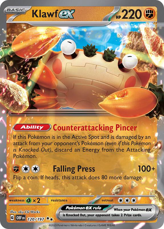 Pokemon Card - S&V: Obsidian Flames 120/197 - KLAWF EX (double rare)