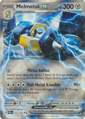 Pokemon Card - S&V: Obsidian Flames 153/197 - MELMETAL EX