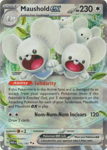 Pokemon Card - S&V: Paradox Rift 155/182 - MAUSHOLD EX (double rare holo-foil)