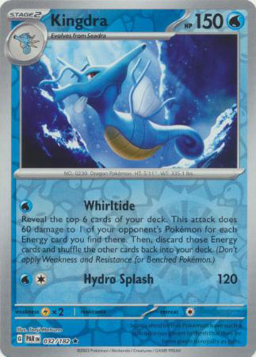 kingdra pokemon card holographic Kingdra Holo Rare #032/182 2023 Scarlet & Violet Paradox Rift Pokmon TCG