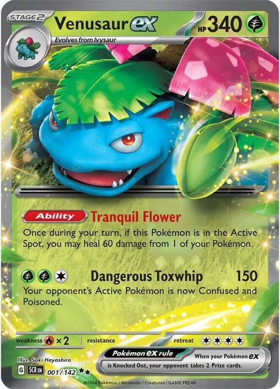 Pokemon Card - S&V: Stellar Crown 001/142 - VENUSAUR EX (double rare holo)