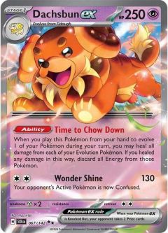 Pokemon Card - S&V: Stellar Crown 067/142 - DACHSBUN EX (double rare holo)
