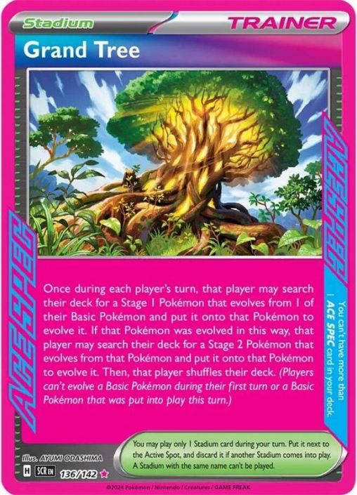 Pokemon Card - S&V: Stellar Crown 136/142 - GRAND TREE (ACE SPEC Rare):  BBToyStore.com - Toys, Plush, Trading Cards, Action Figures & Games online  retail store shop sale