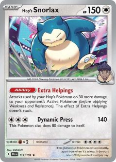 Pokemon Card - S&V: Journey Together 117/159 - HOP'S SNORLAX (holo rare)